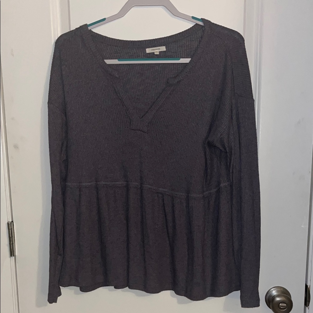 Maurices Plum Long Sleeve Blouse